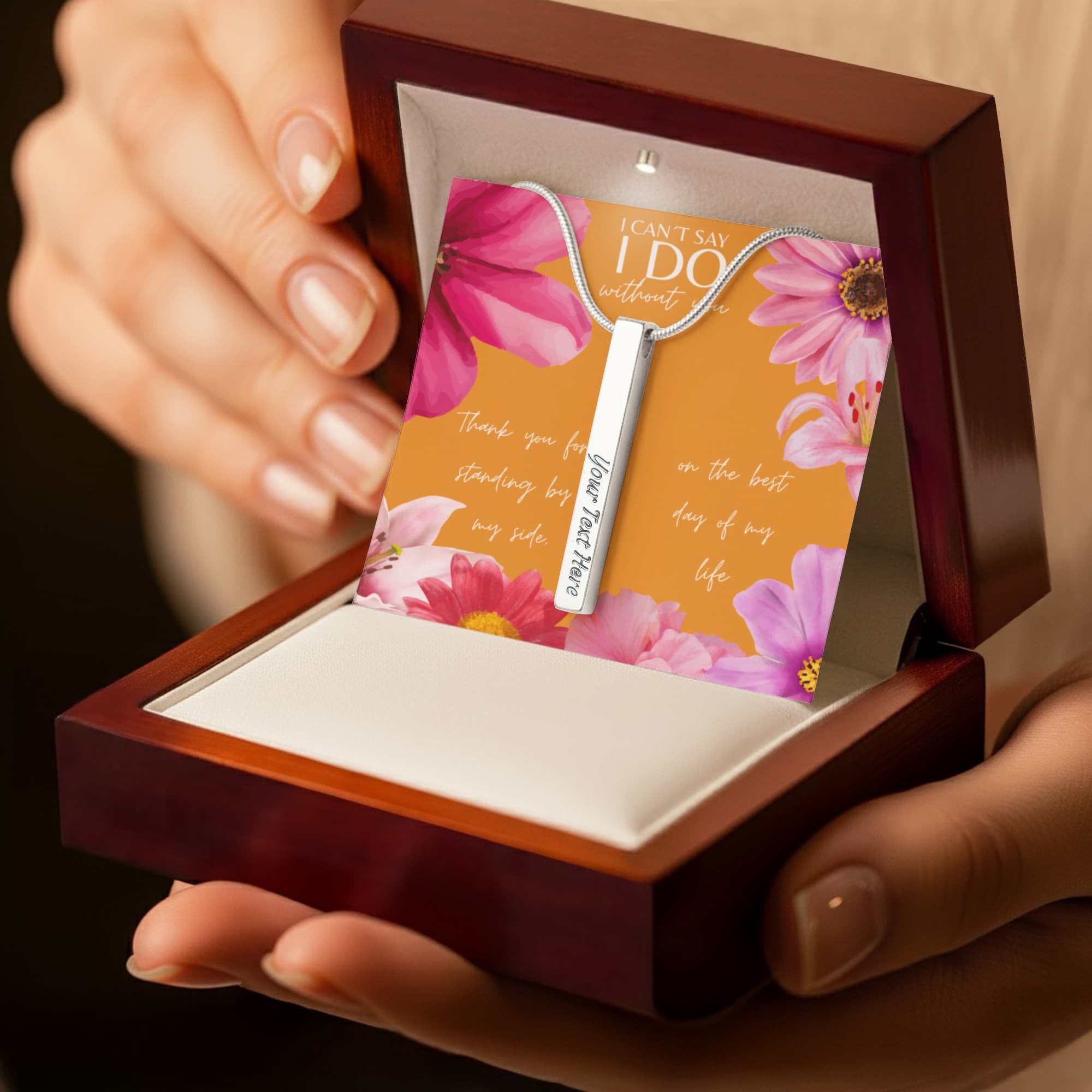 Personalized Bridesmaid 4-Sided Bar Necklace 04