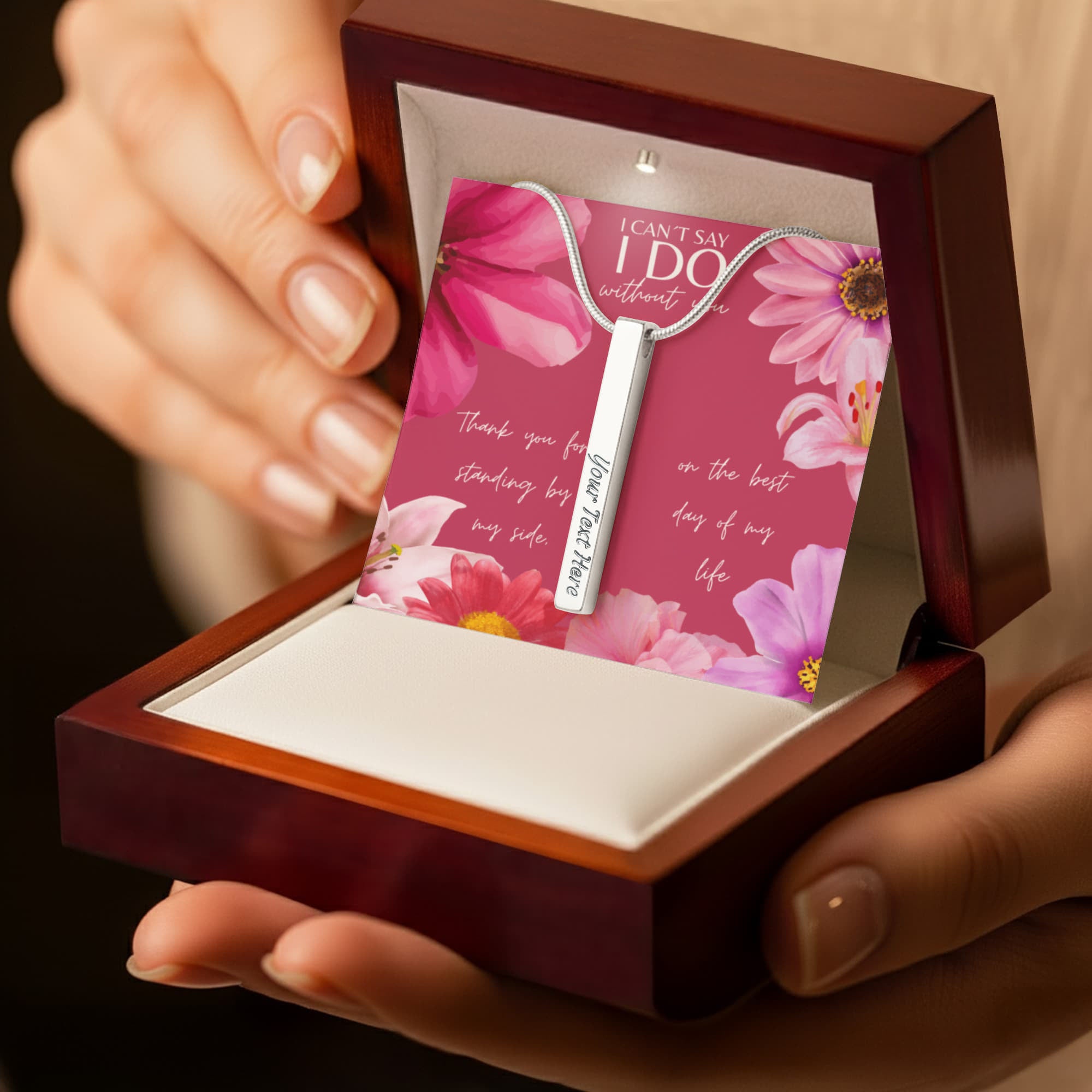 Personalized Bridesmaid 4-Sided Bar Necklace 05