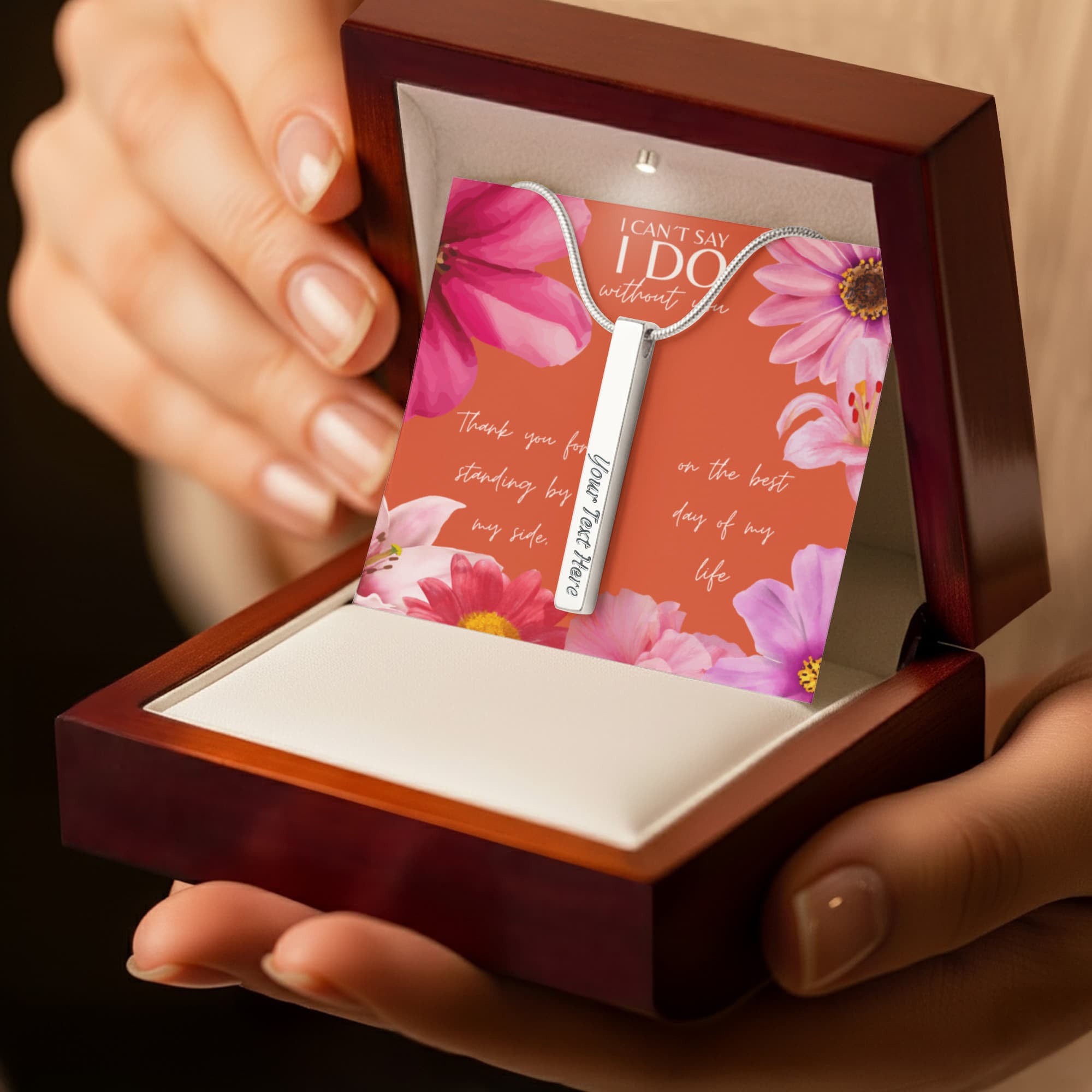 Personalized Bridesmaid 4-Sided Bar Necklace 02