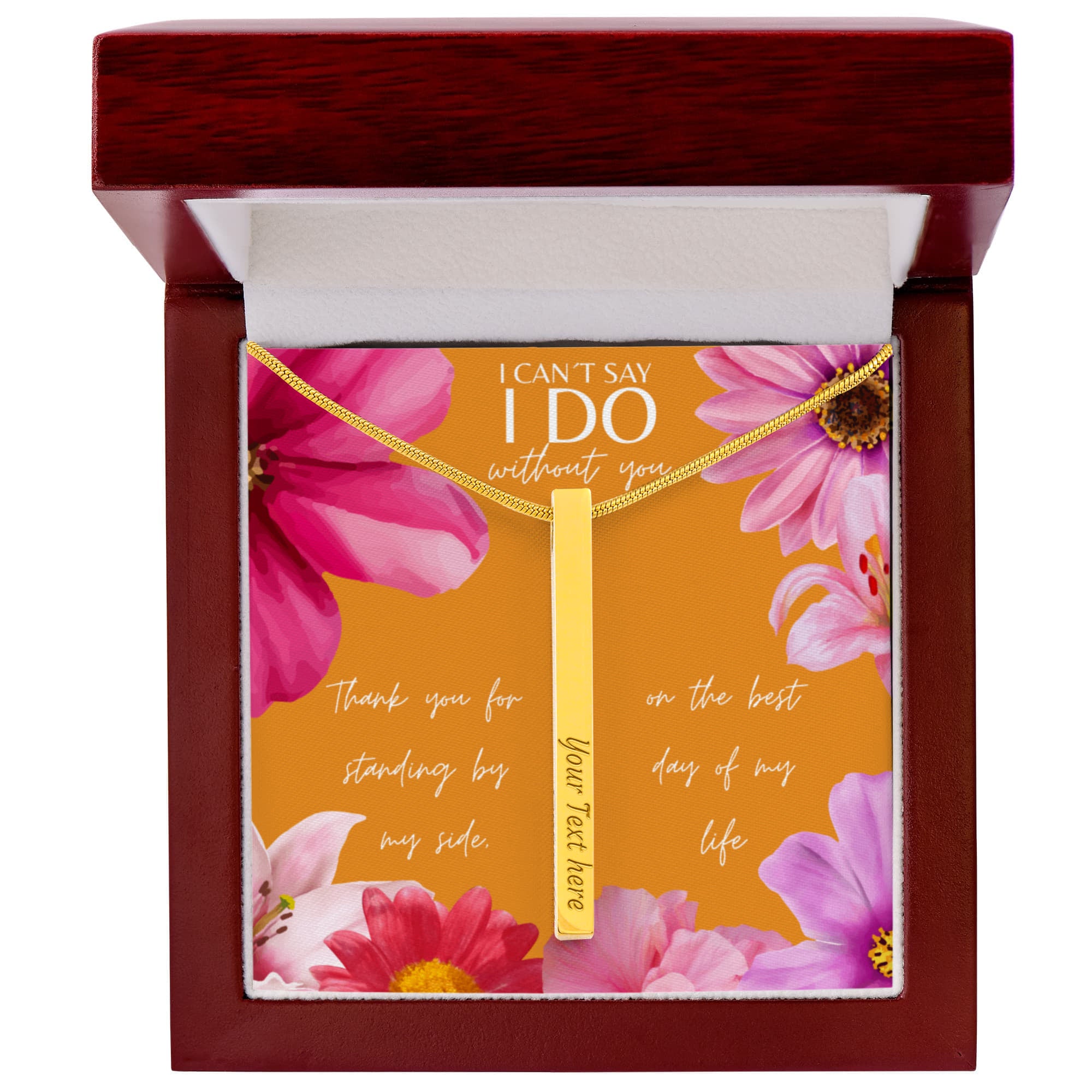 Personalized Bridesmaid 4-Sided Bar Necklace 04