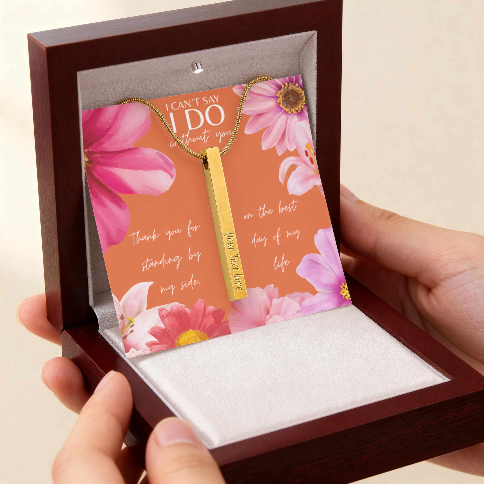 Personalized Bridesmaid 4-Sided Bar Necklace 02