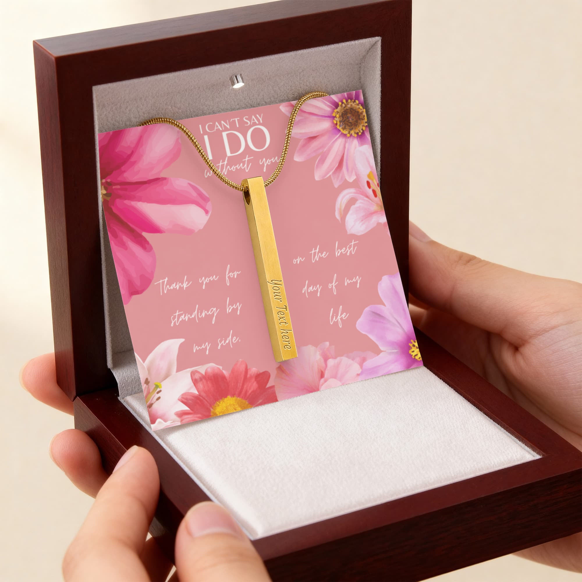 Personalized Bridesmaid 4-Sided Bar Necklace 03