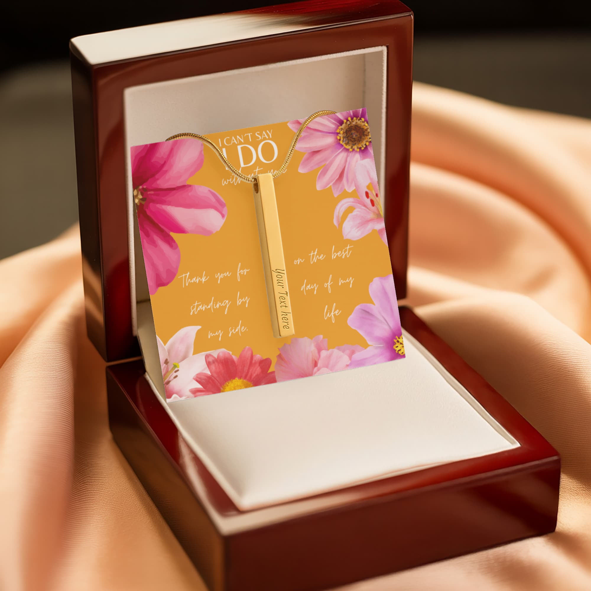 Personalized Bridesmaid 4-Sided Bar Necklace 04