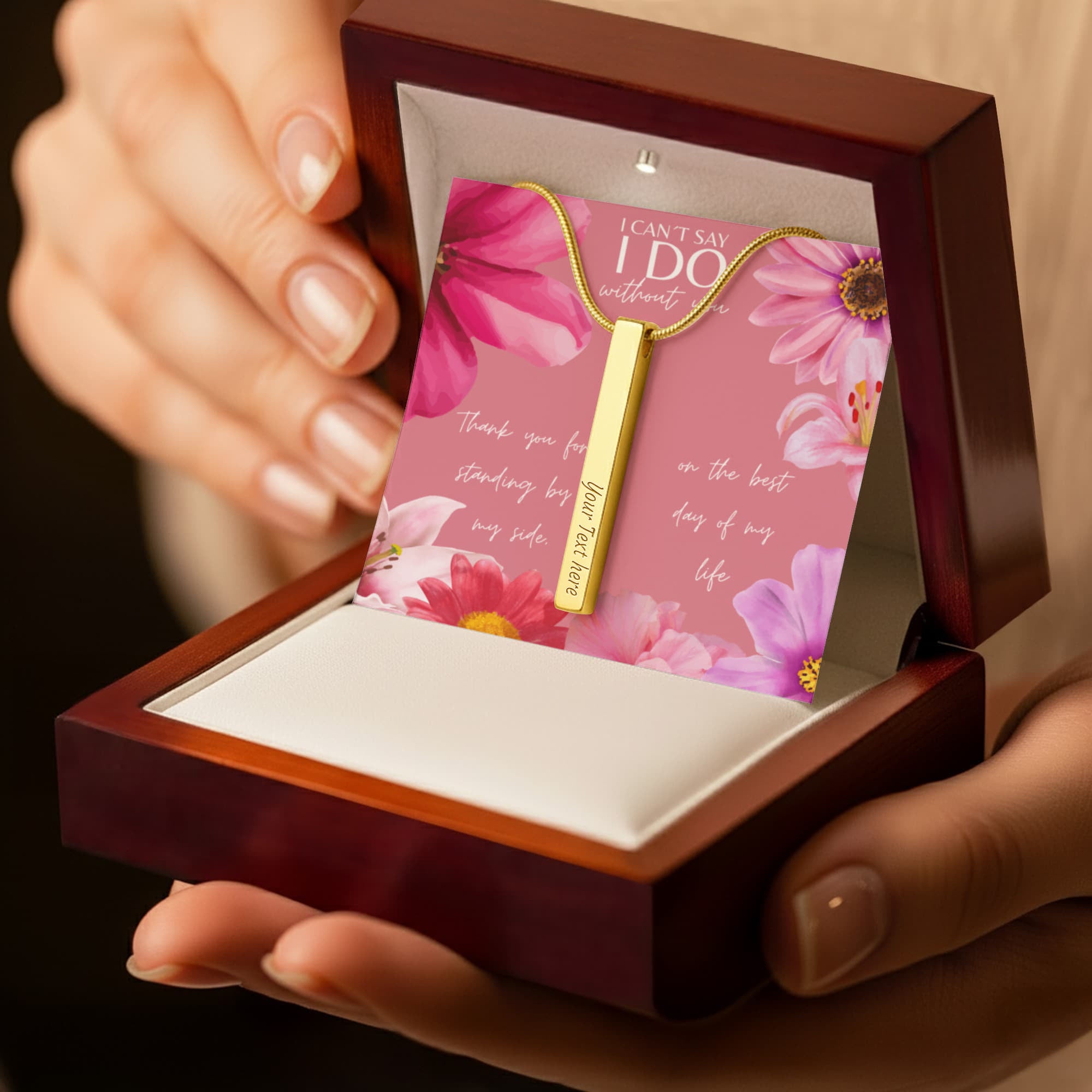 Personalized Bridesmaid 4-Sided Bar Necklace 03