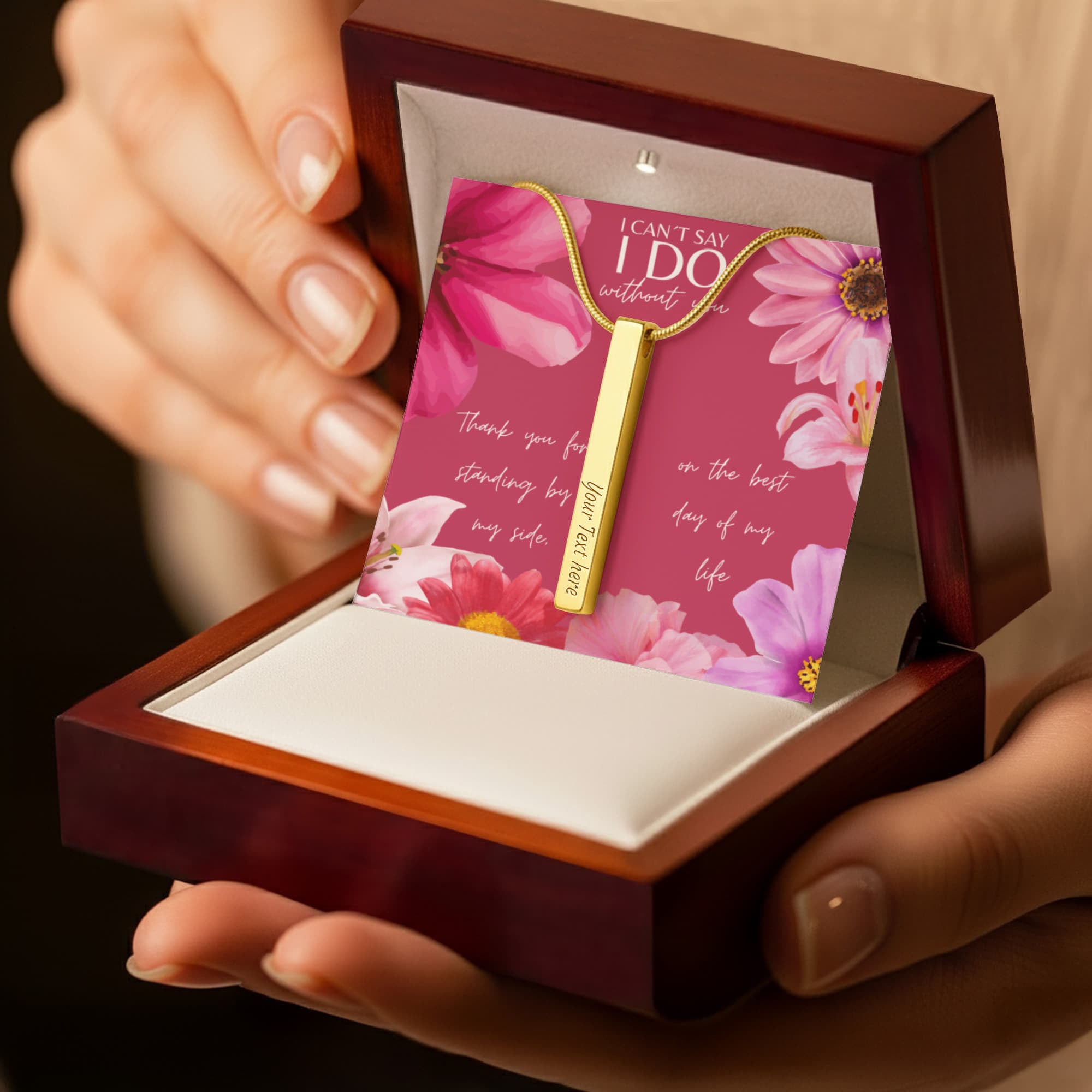 Personalized Bridesmaid 4-Sided Bar Necklace 05