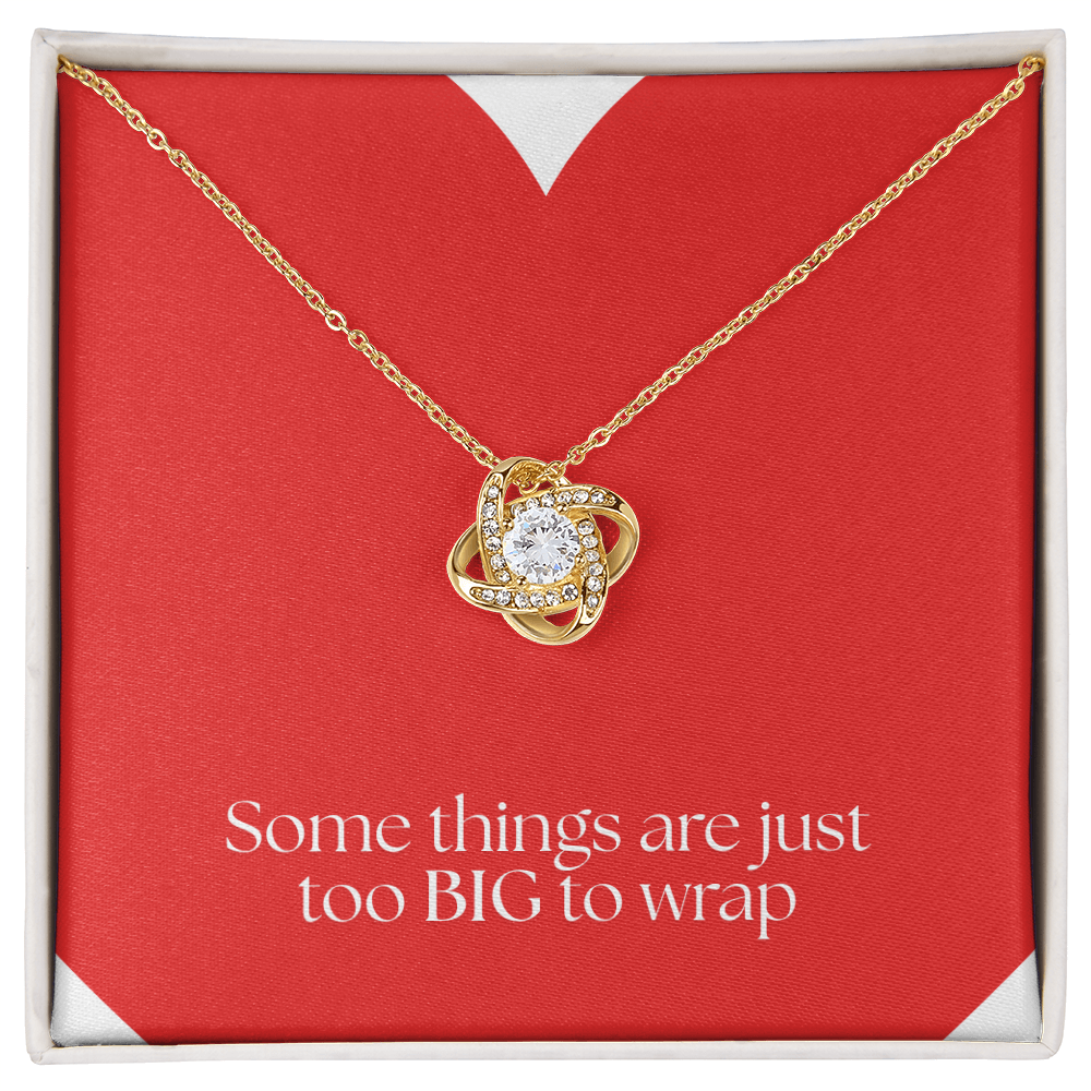 Oversize Heart - Zirconia Stone Necklace Too Big to Wrap