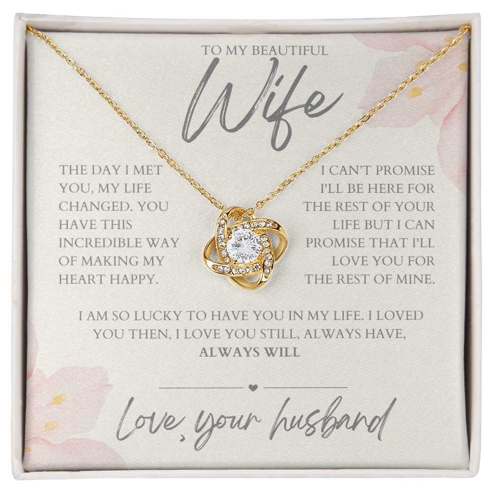 To My Wife - Zirconia Stone Necklace Delicate Rose