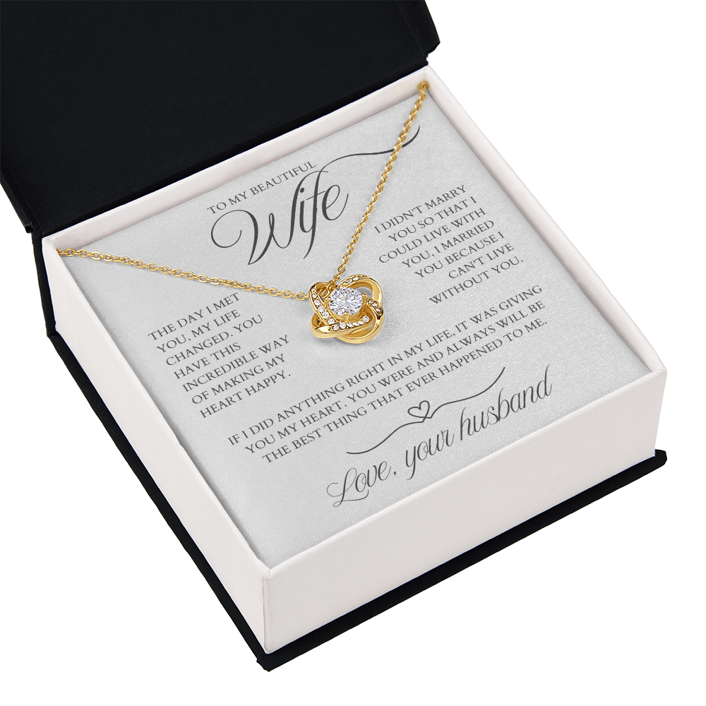 To My Wife  - Zirconia Stone Necklace White