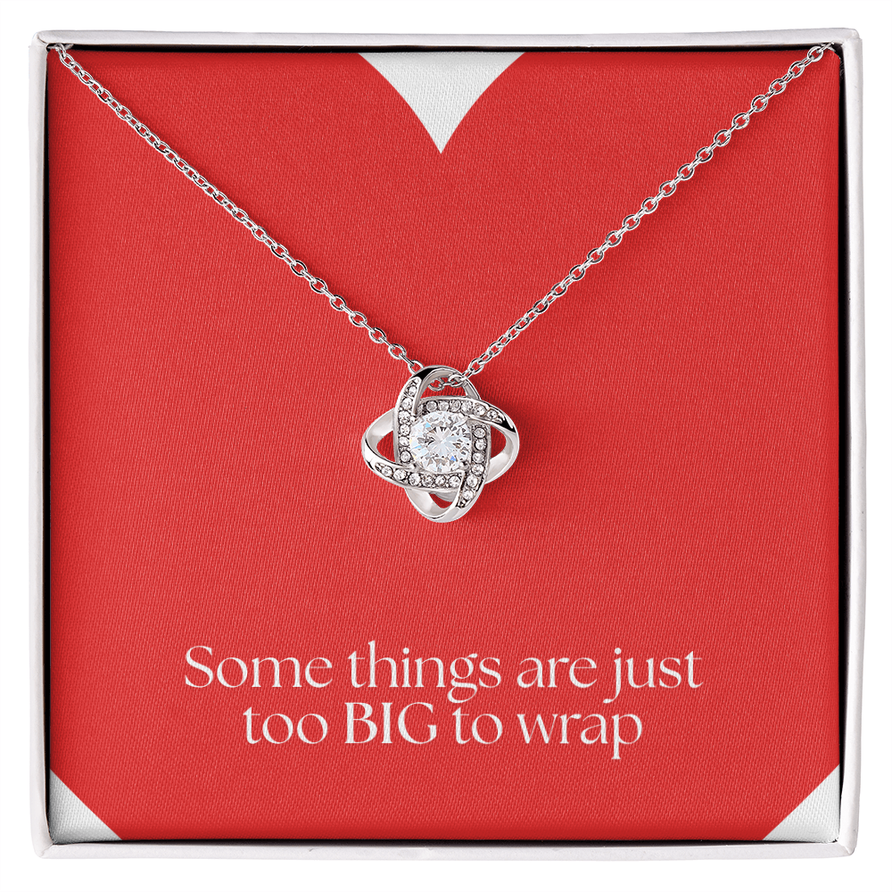 Oversize Heart - Zirconia Stone Necklace Too Big to Wrap