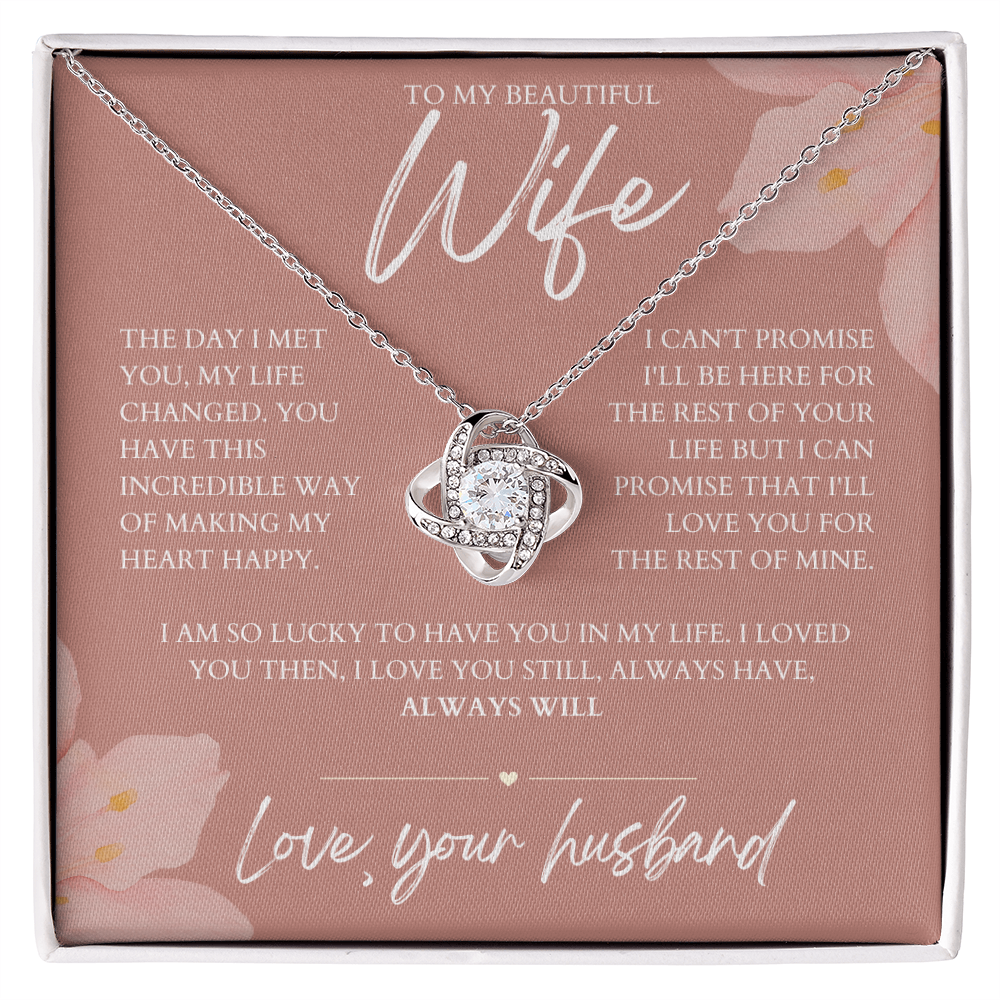 To My Wife - Zirconia Stone Necklace Dusty Rose