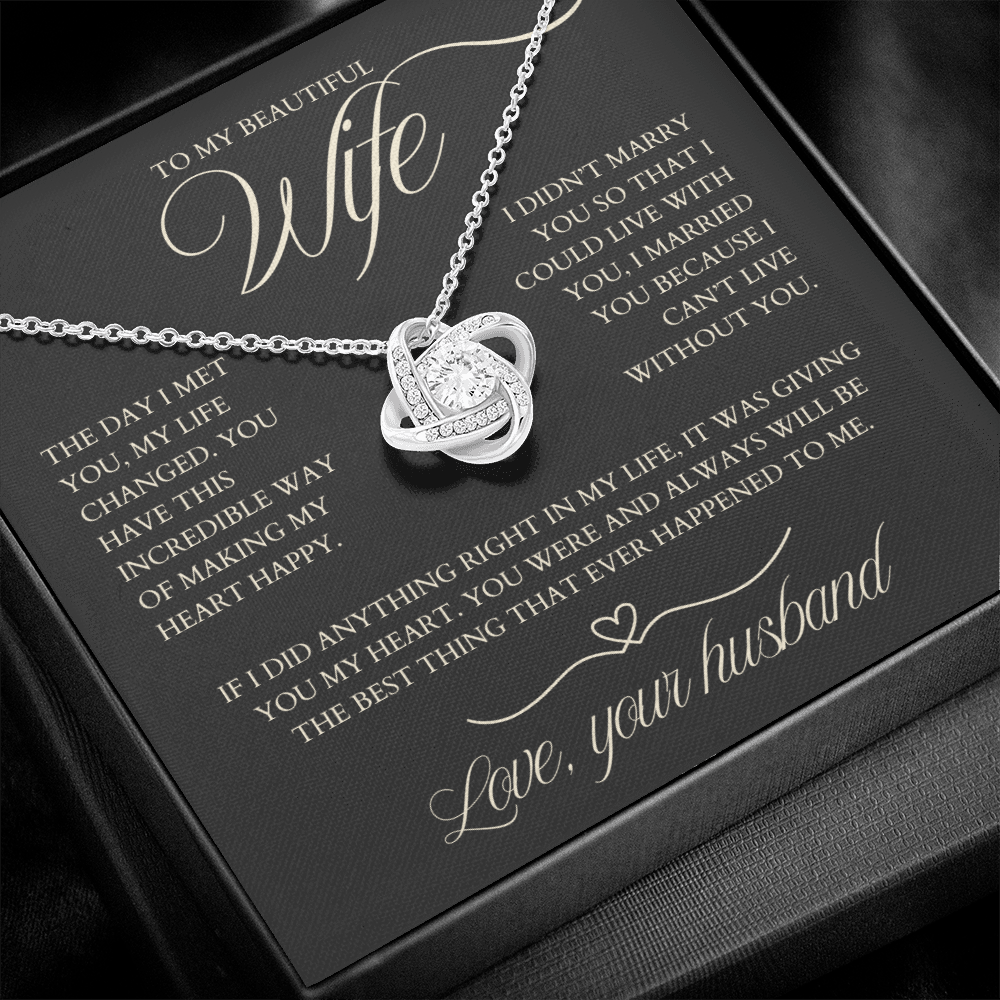 To My Wife  - Zirconia Stone Necklace Black