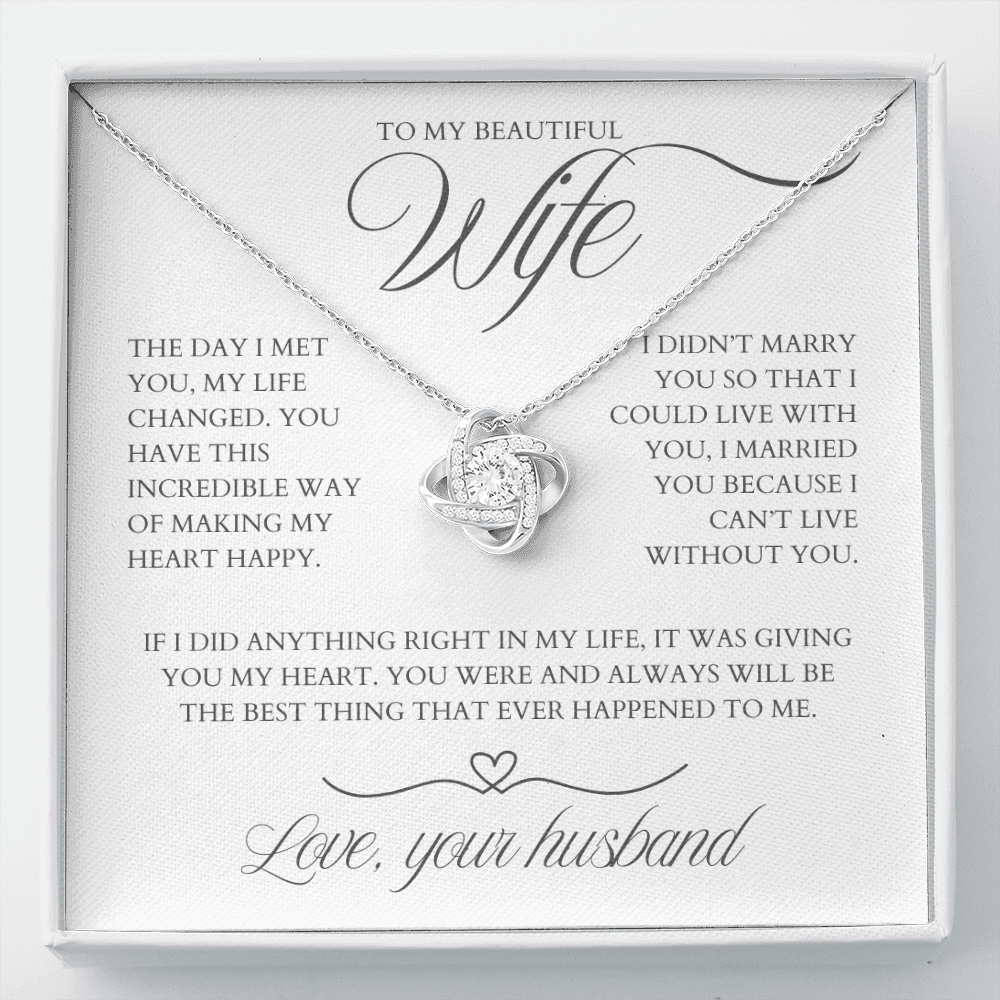 To My Wife  - Zirconia Stone Necklace White