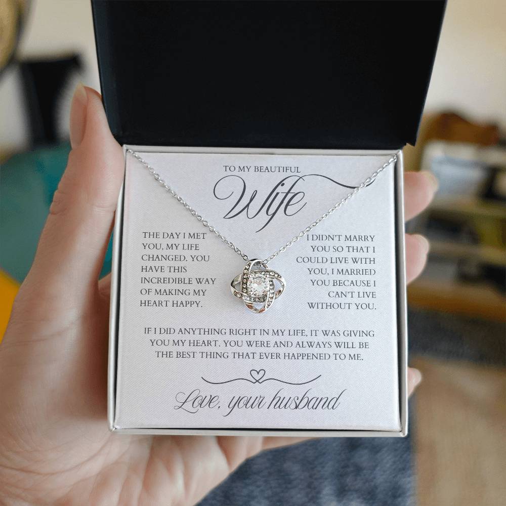 To My Wife  - Zirconia Stone Necklace White