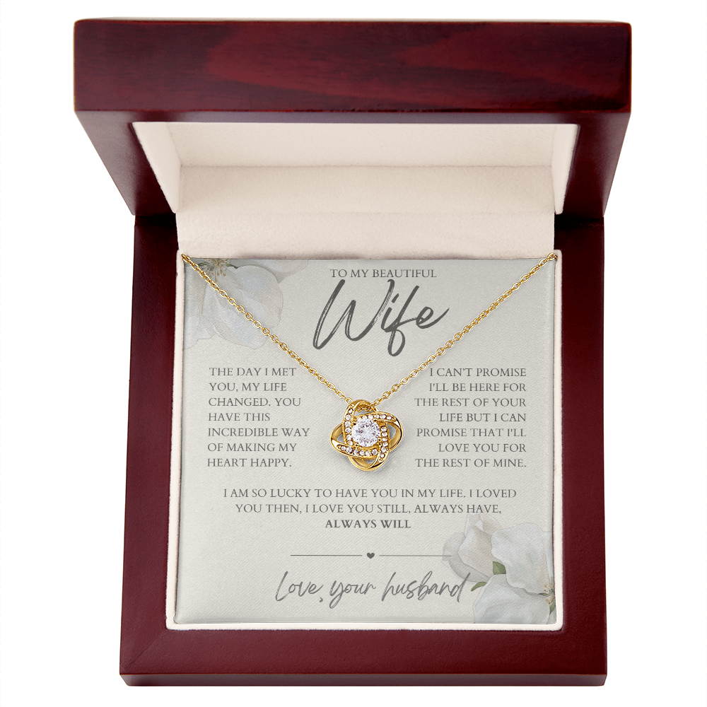 To My Wife -Zirconia Stone Necklace Ecrue Flowers