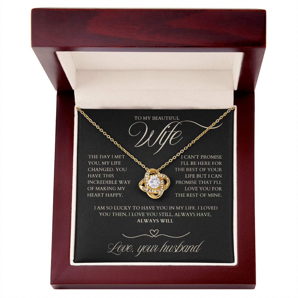 To My Wife - Zirconia Stone Necklace Black 02