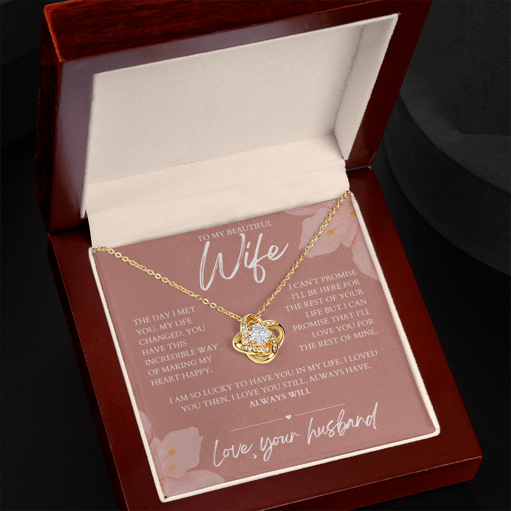 To My Wife - Zirconia Stone Necklace Dusty Rose