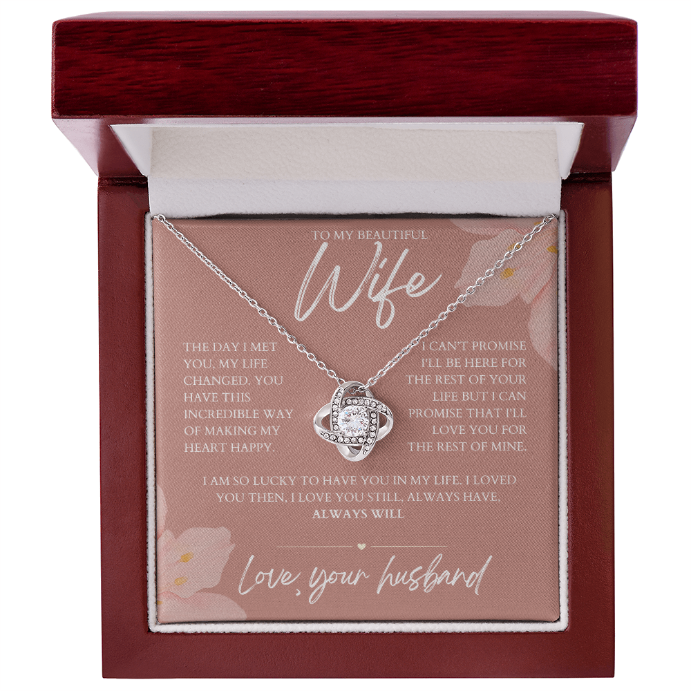 To My Wife - Zirconia Stone Necklace Dusty Rose