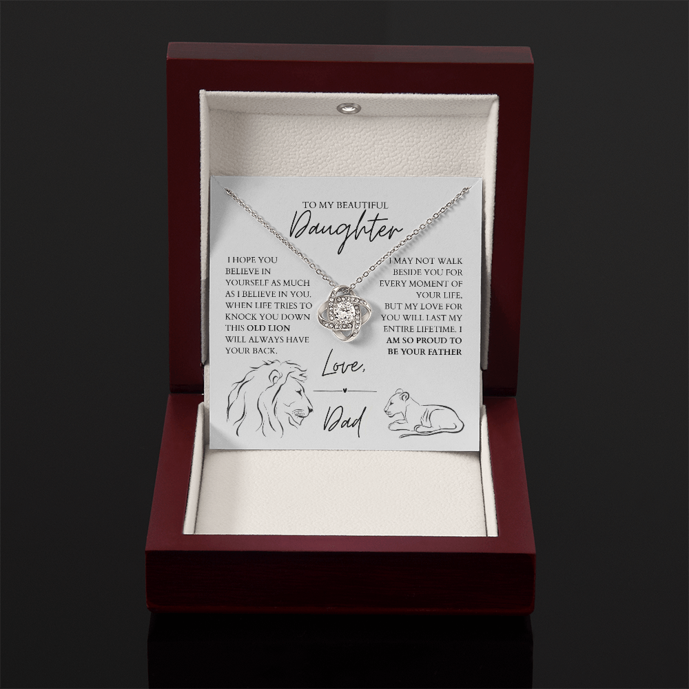 To My Daughter - Zirconia Stone Necklace White