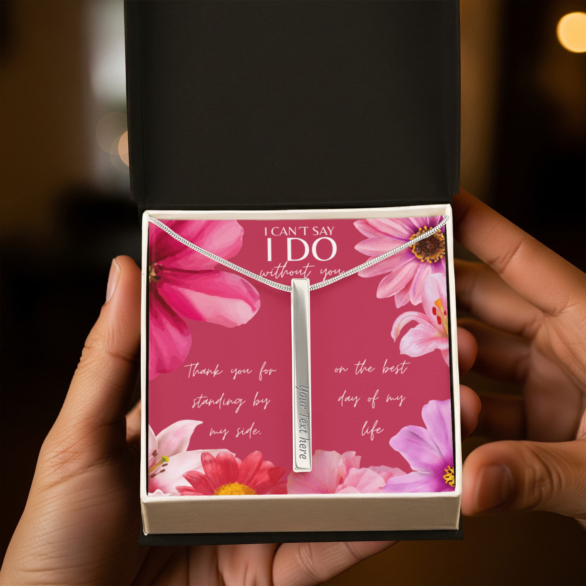 Personalized Bridesmaid 4-Sided Bar Necklace 05