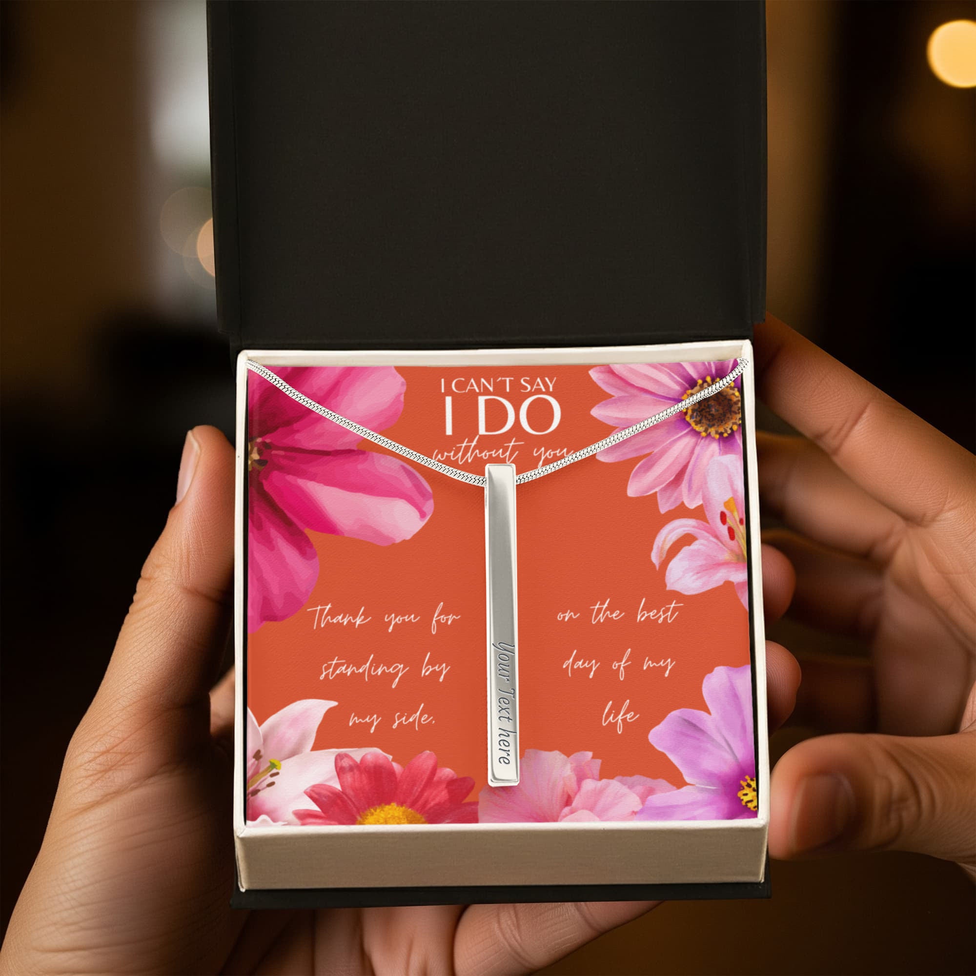Personalized Bridesmaid 4-Sided Bar Necklace 02