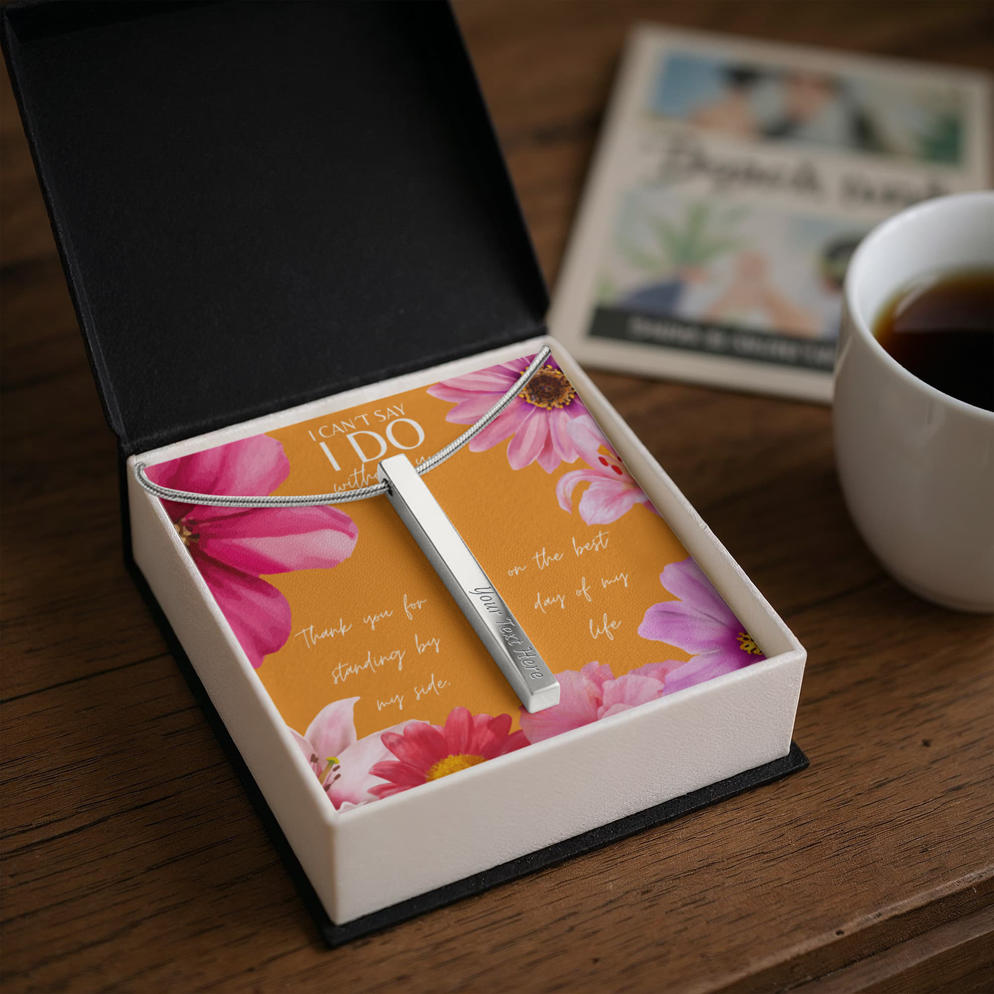 Personalized Bridesmaid 4-Sided Bar Necklace 04