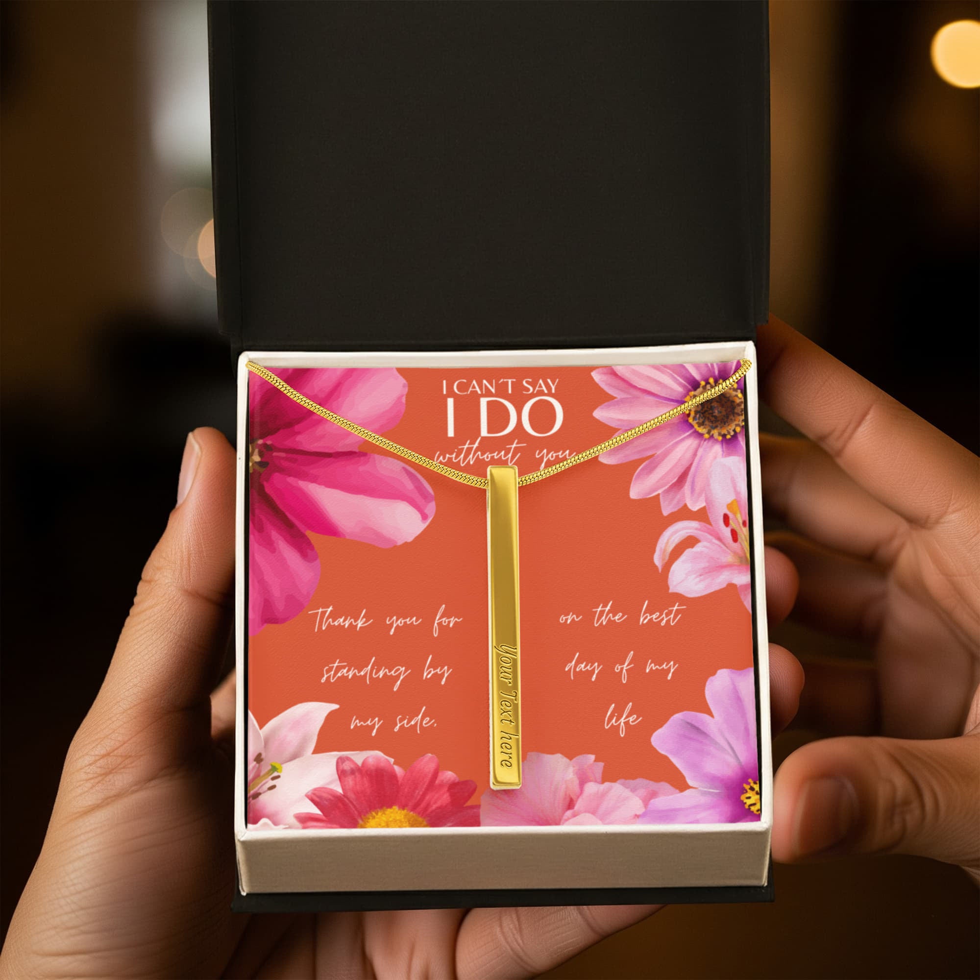 Personalized Bridesmaid 4-Sided Bar Necklace 02