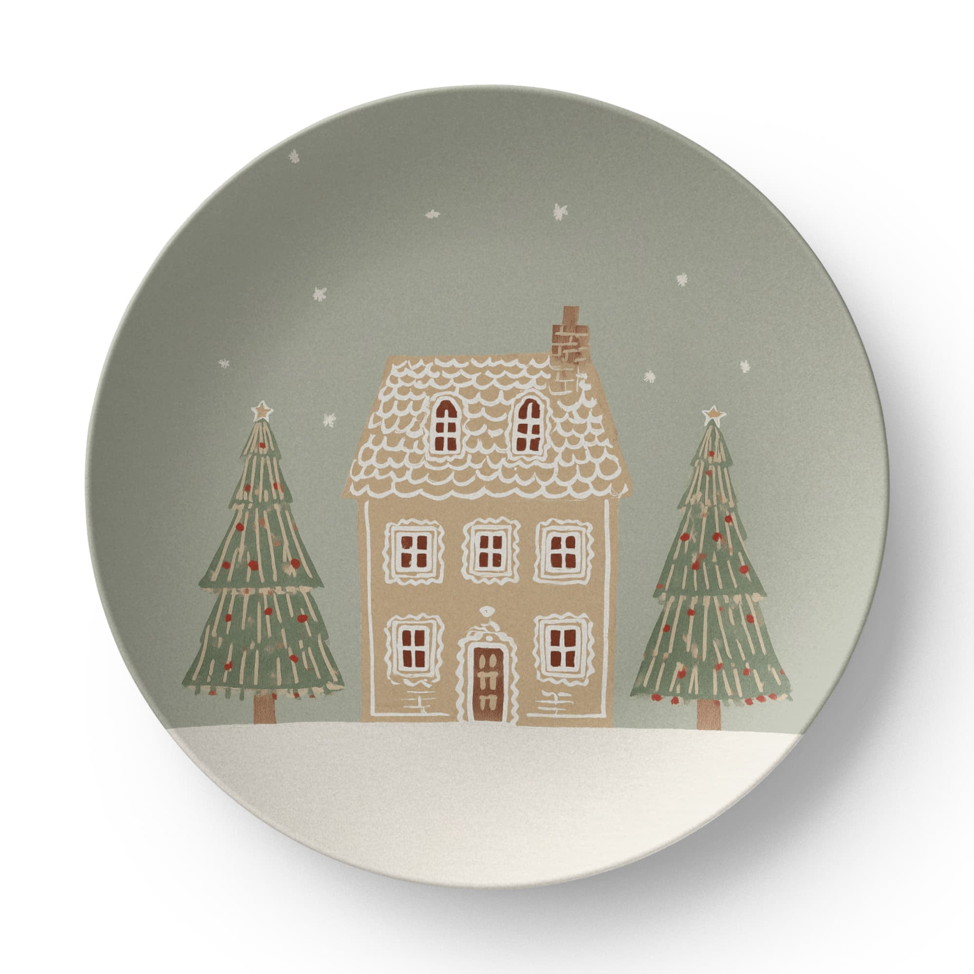 Christmas Gingerbread Village Plate