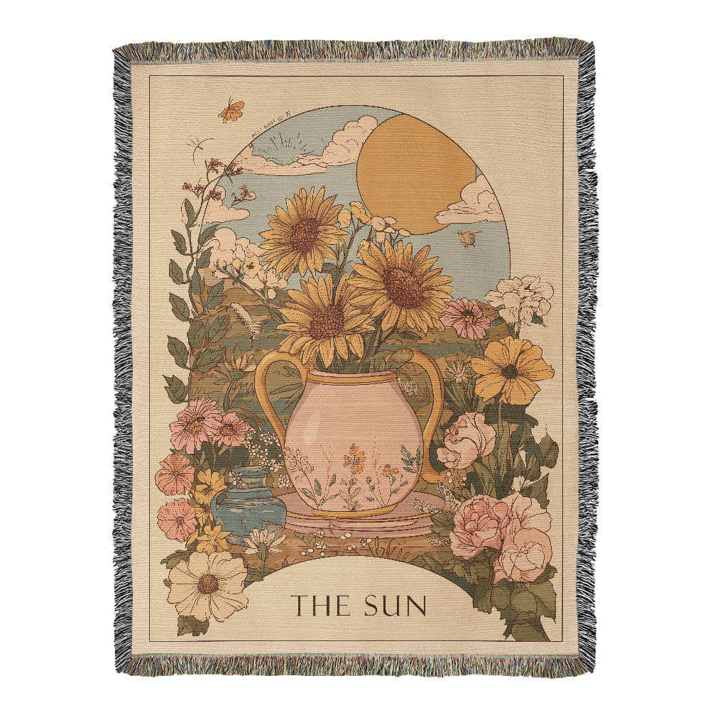The Sun Flower Tarot Heirloom Woven Blanket