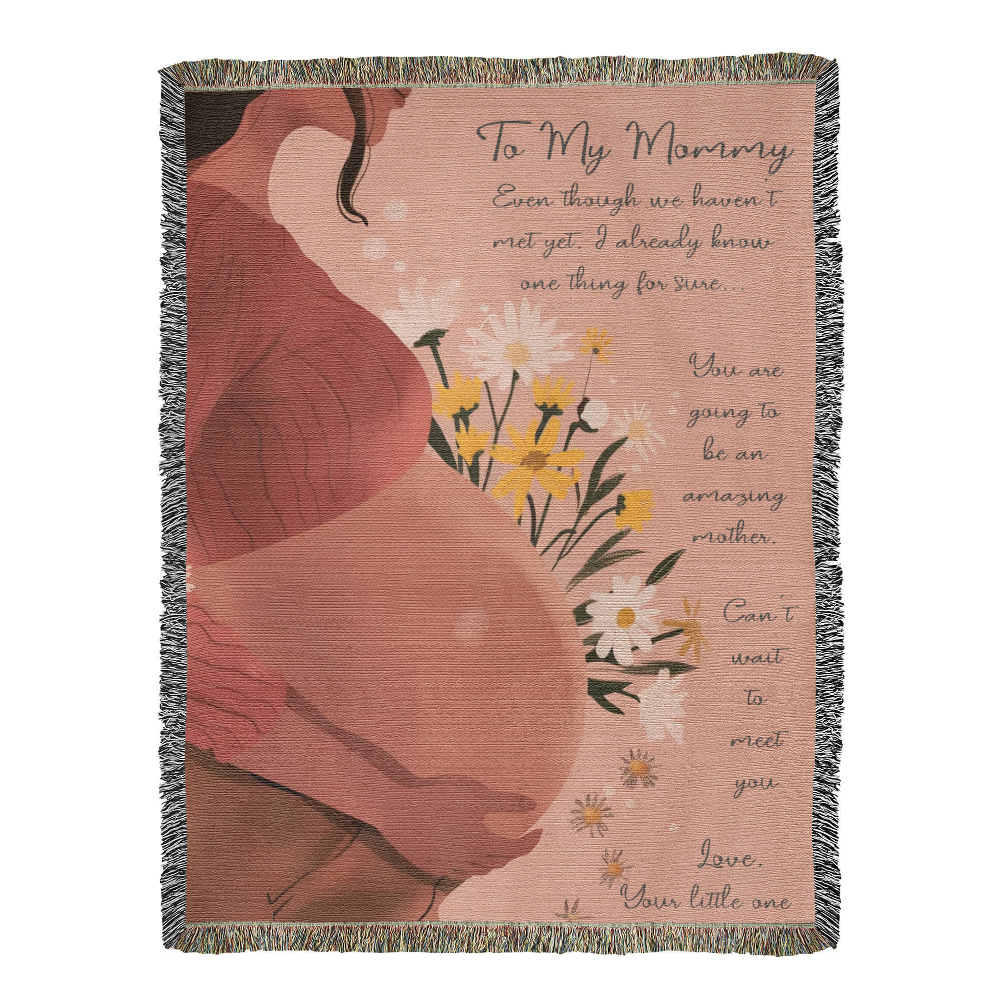 Mom to be Heirloom Woven Blanket 01