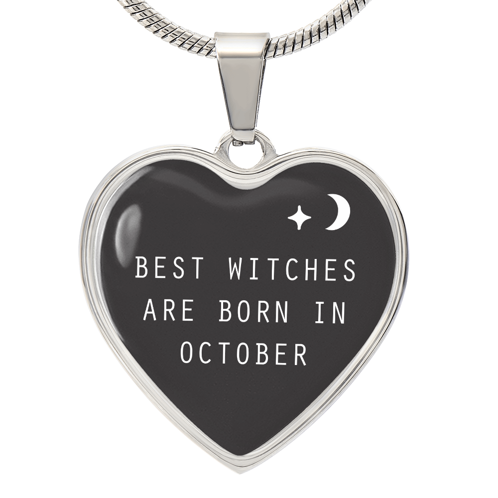 Heart Necklace with Engraving October Witches