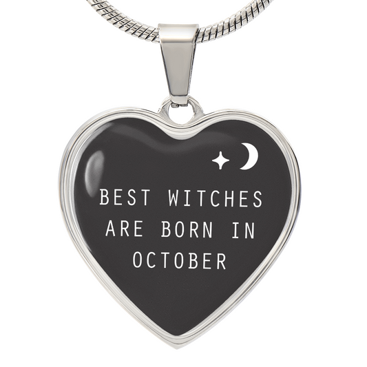 Heart Necklace with Engraving October Witches