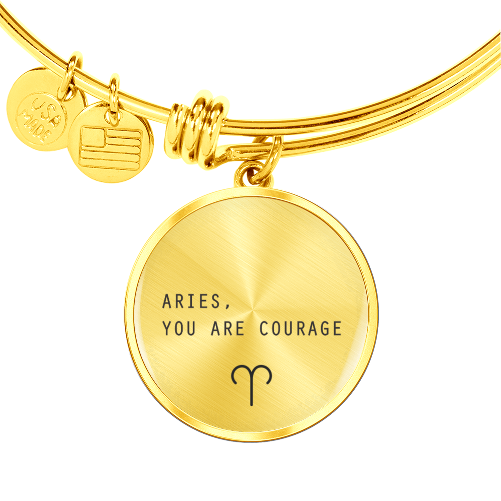 Engraved Minimalist Aries Zodiac Bracelet