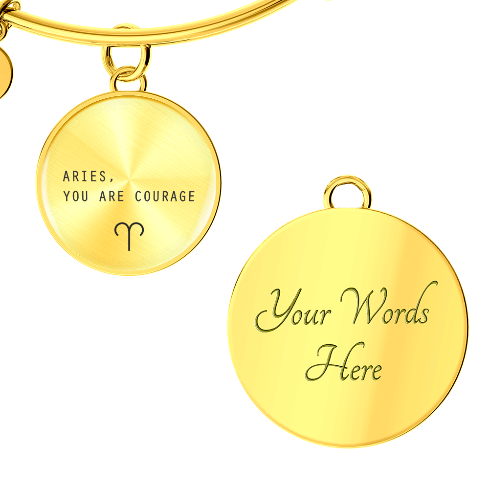 Engraved Minimalist Aries Zodiac Bracelet