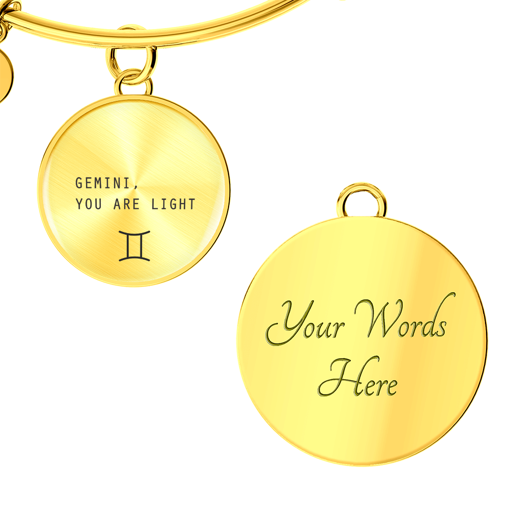 Engraved Minimalist Gemini Zodiac Bracelet