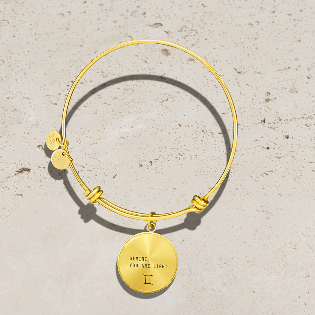 Engraved Minimalist Gemini Zodiac Bracelet