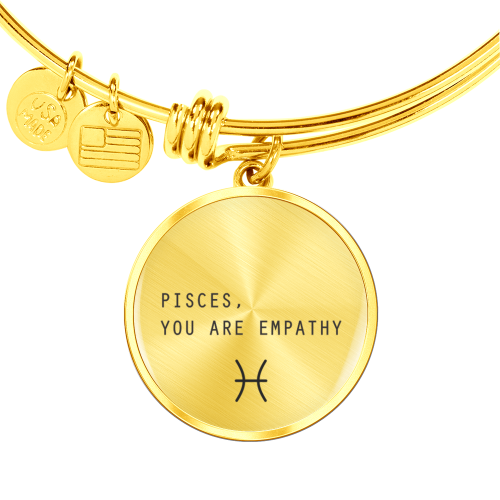 Engraved Minimalist Pisces Zodiac Bracelet