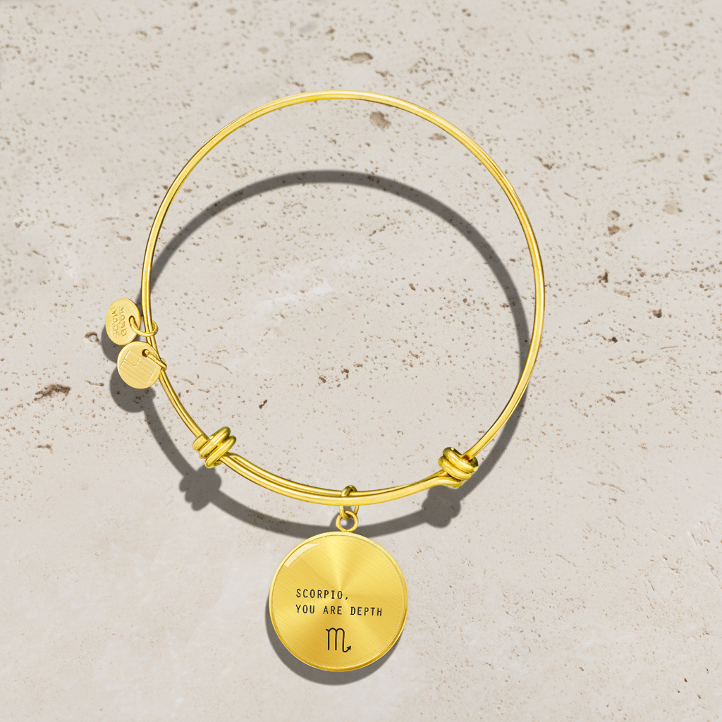 Engraved Minimalist Scorpio Zodiac Bracelet