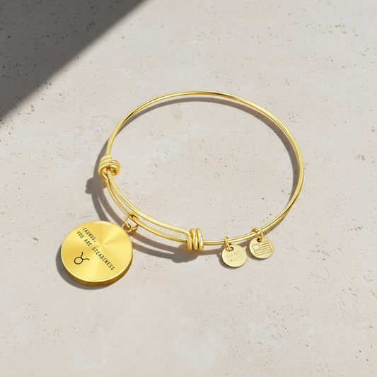 Engraved Minimalist Taurus Zodiac Bracelet