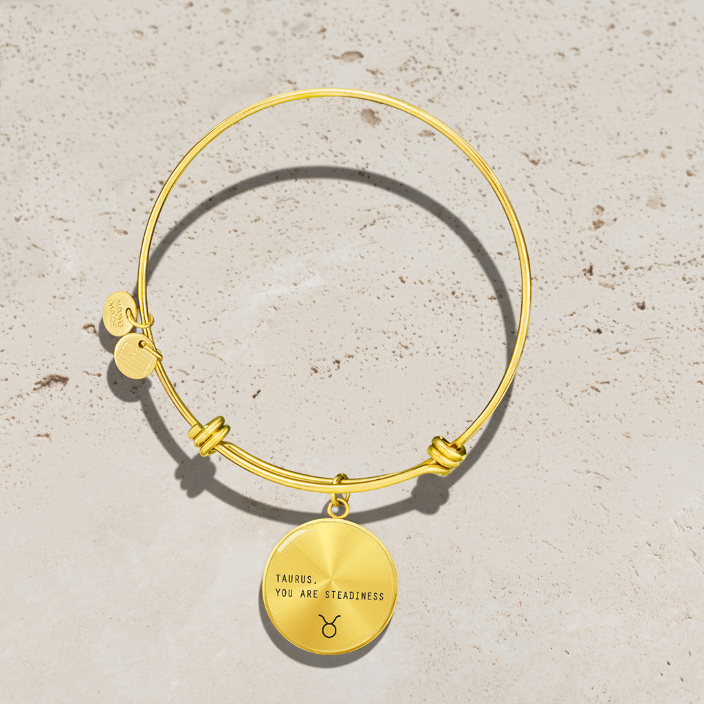 Engraved Minimalist Taurus Zodiac Bracelet