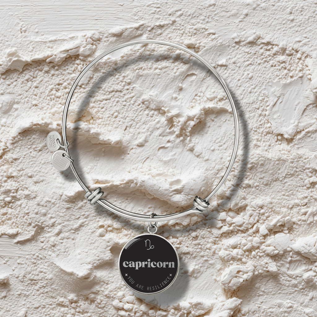 Engraved Steel Capricorn Zodiac Bracelet