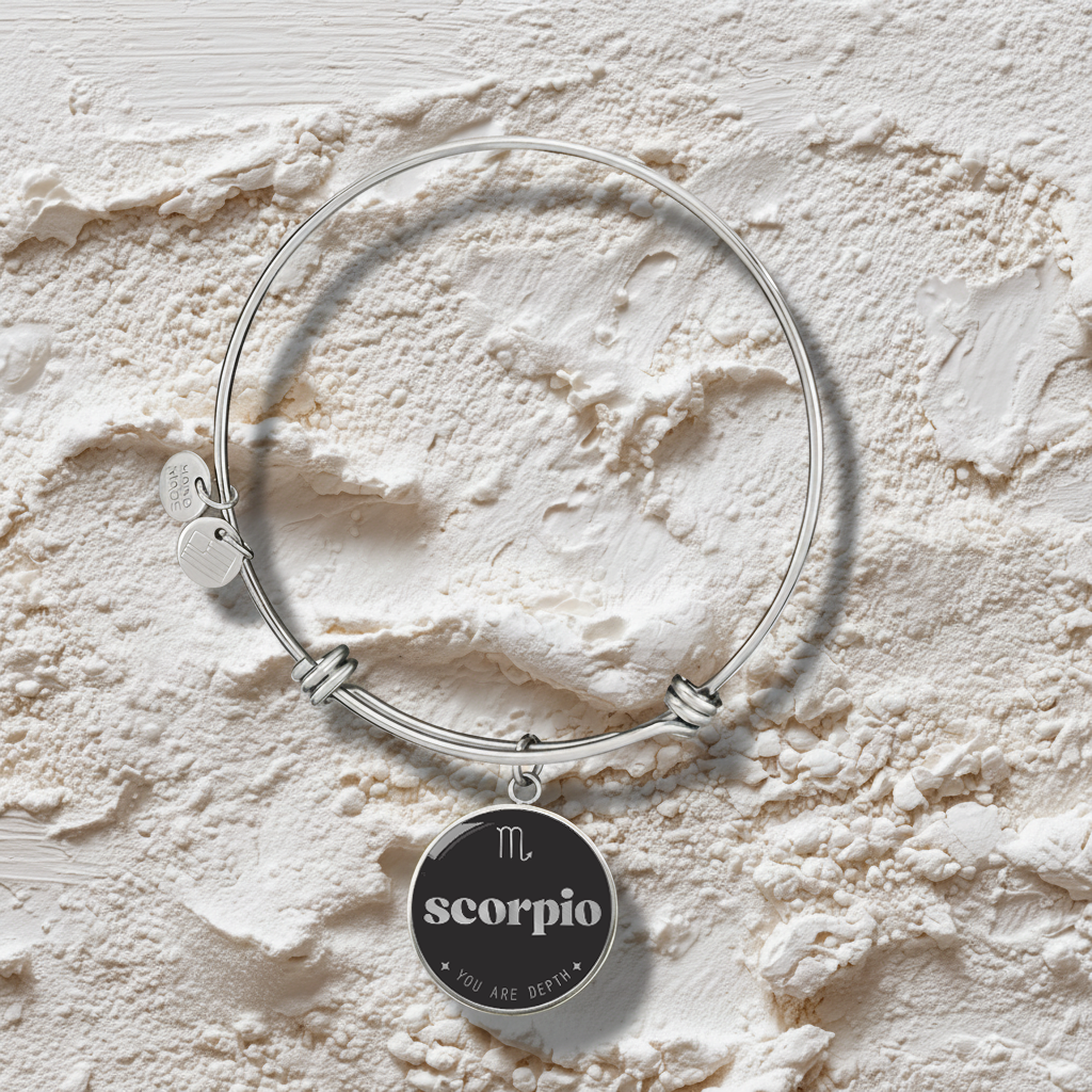 Engraved Steel Scorpio Zodiac Bracelet