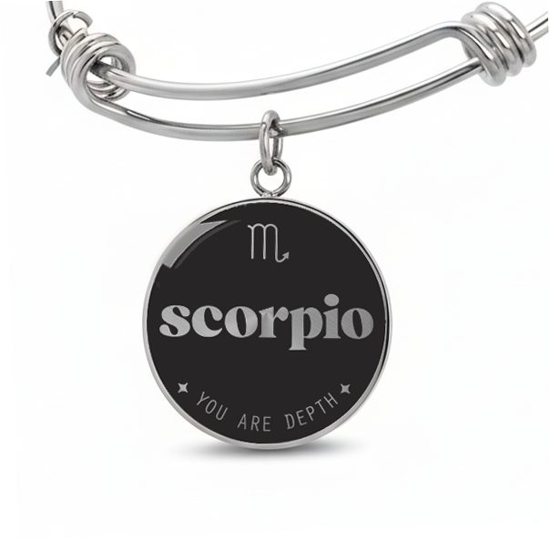 Engraved Steel Scorpio Zodiac Bracelet
