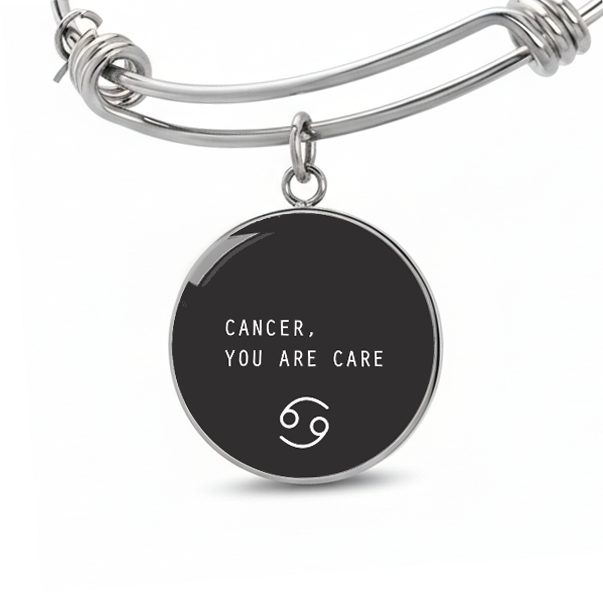 Engraved Steel Minimalist Cancer Zodiac Bracelet
