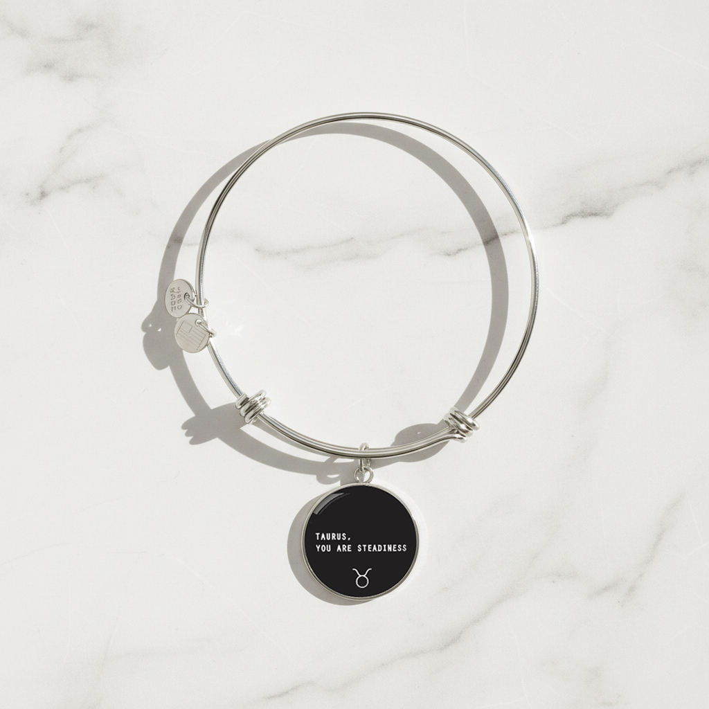 Engraved Steel Minimalist Taurus Zodiac Bracelet