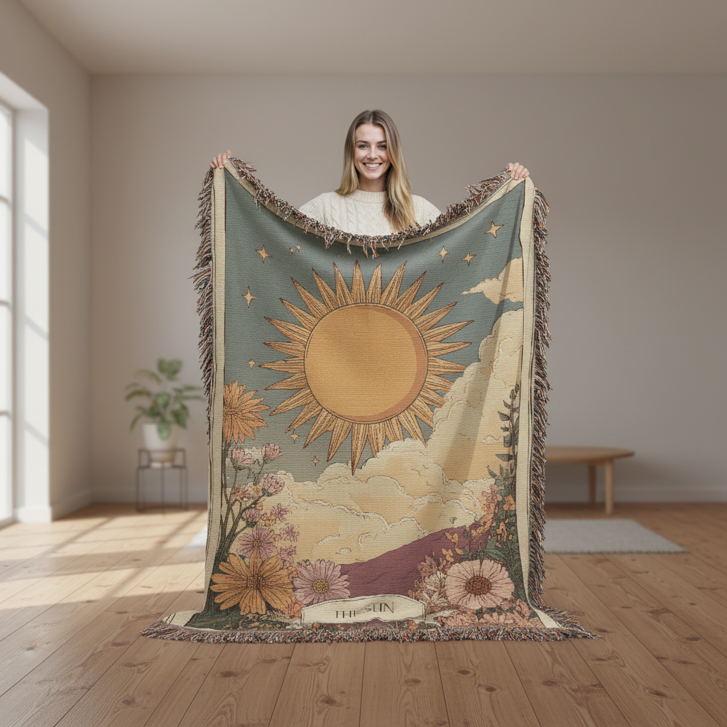 The Sun Tarot Heirloom Woven Blanket