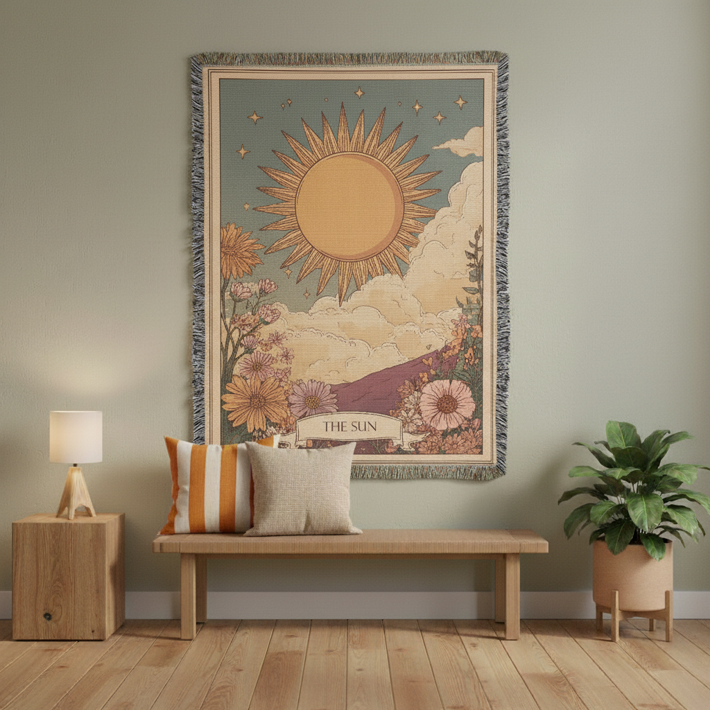 The Sun Tarot Heirloom Woven Blanket