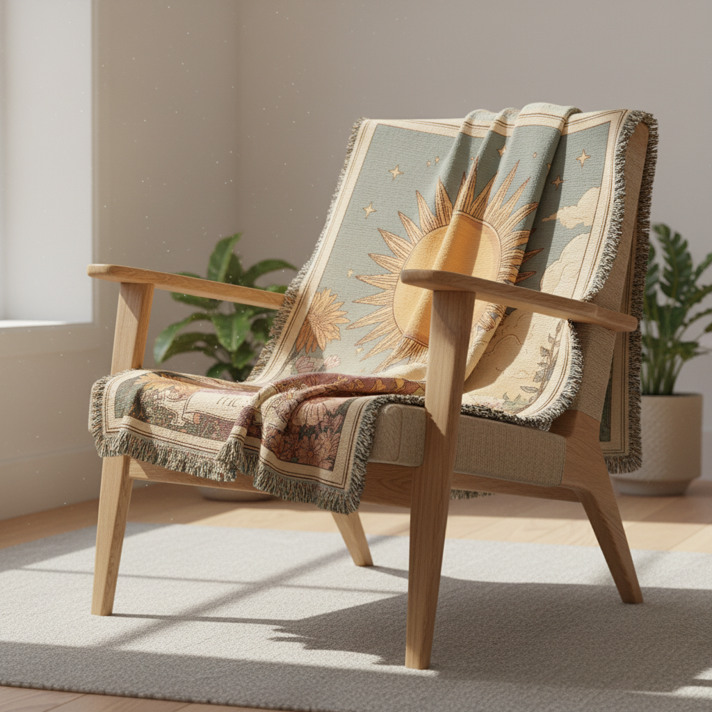 The Sun Tarot Heirloom Woven Blanket