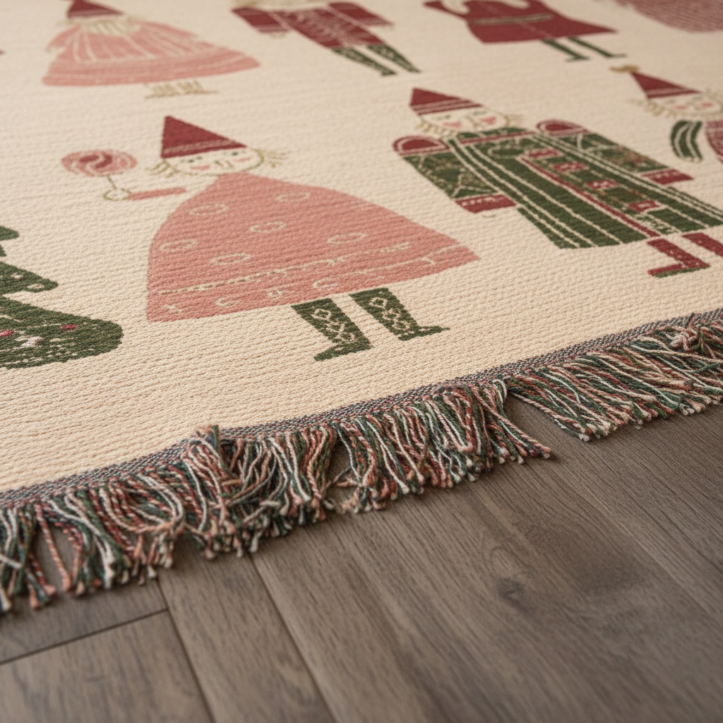 Whimsical Christmas Folk Art Blanket