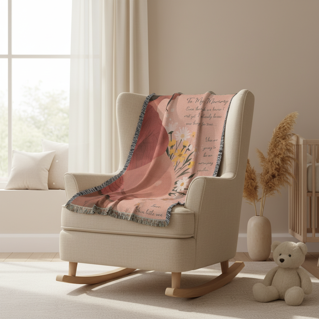 Mom to be Heirloom Woven Blanket 01