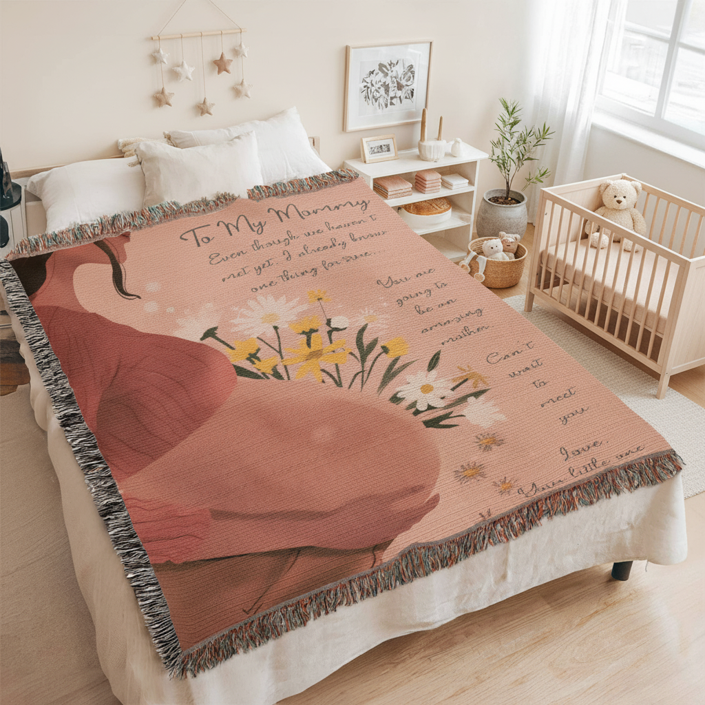 Mom to be Heirloom Woven Blanket 01